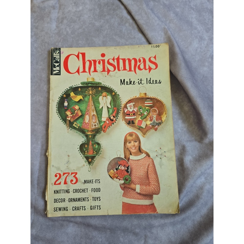 Vtg 1967 McCall's Christmas Make-It Ideas Magazine DIY Ornaments, Crafts, Toys